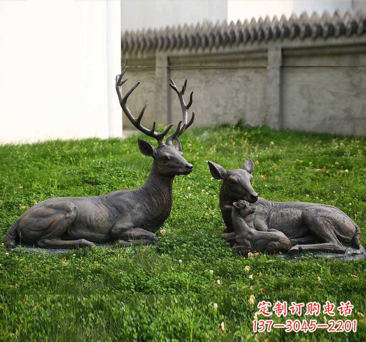 东营精美梅花鹿铜雕
