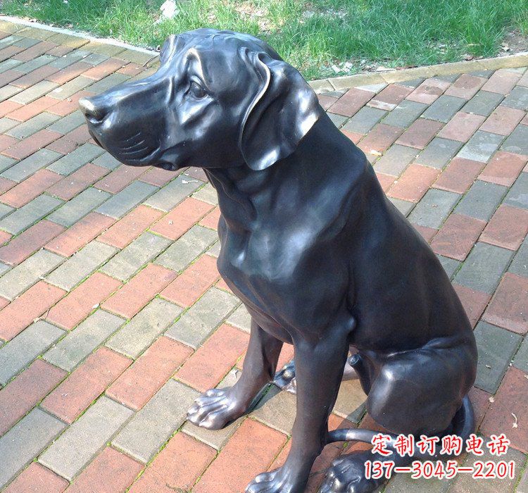 东营公园动物铜雕狗