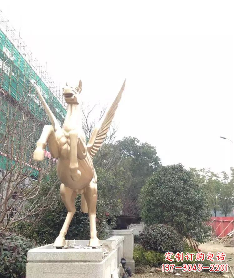 东营公园飞马玻璃钢仿铜雕塑