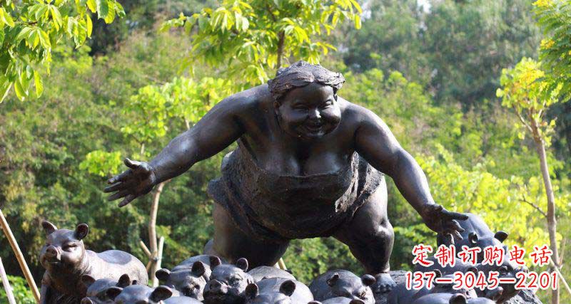 东营萌萌哒小女孩铜雕