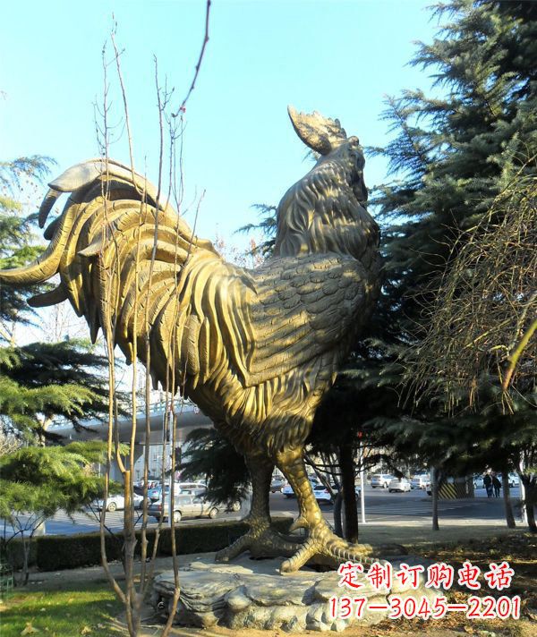 东营艺术级公鸡大型铜雕