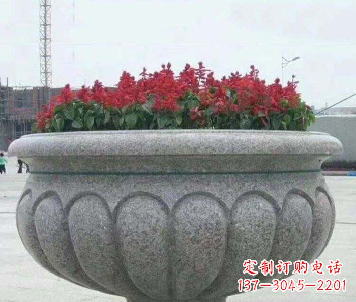 东营精美大理石花盆雕塑
