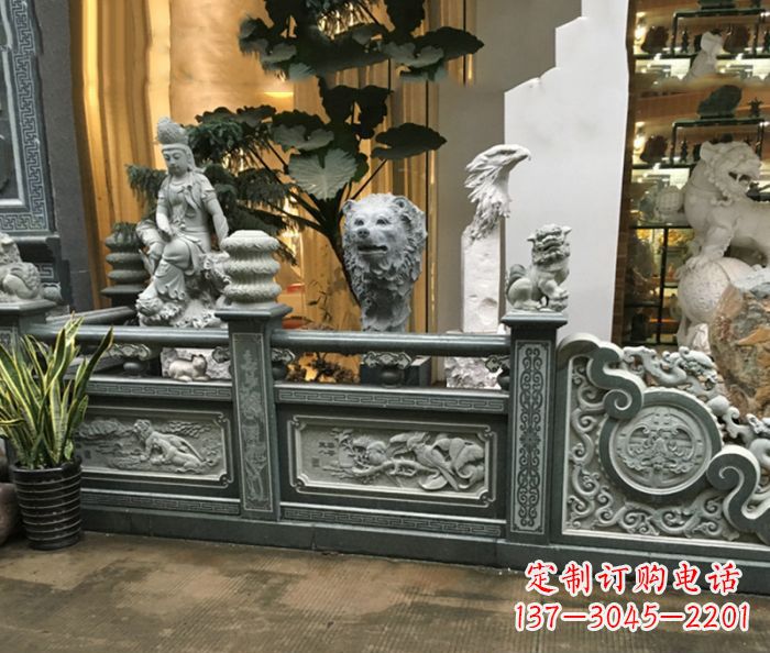 东营精美仿古石栏板雕塑