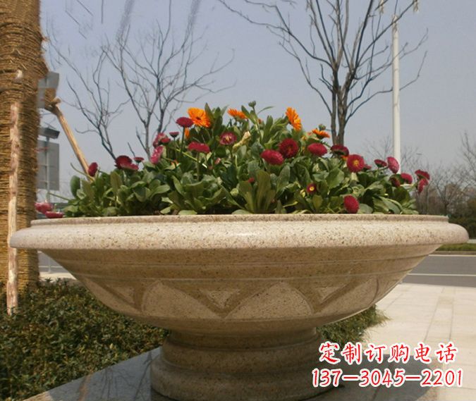 东营公园景观花盆石雕 (2)