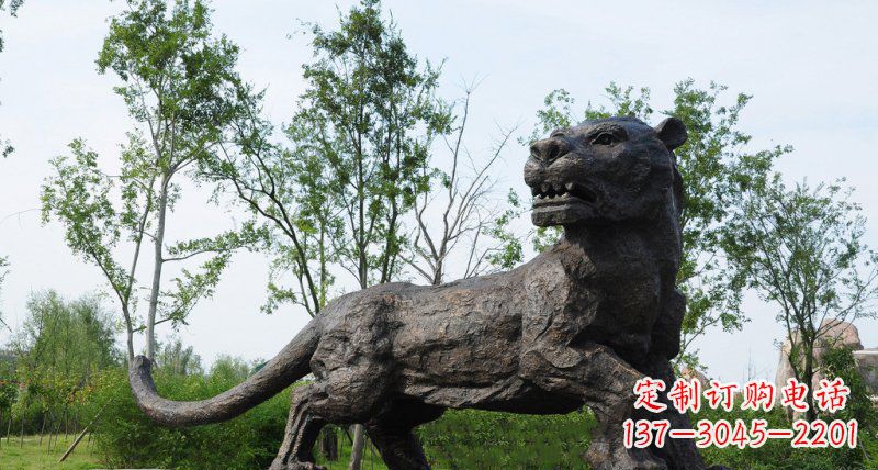 东营公园老虎动物铜雕 (4)