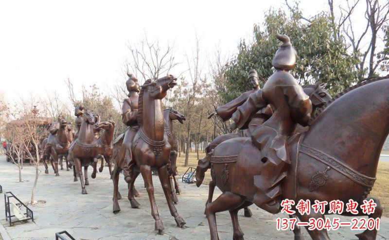 东营蓬勃向上的骑马雕塑