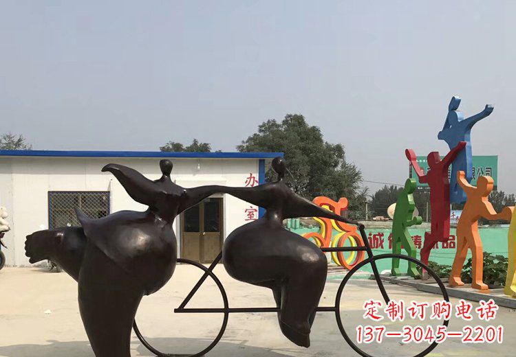 东营青春无悔,精致自行车雕塑