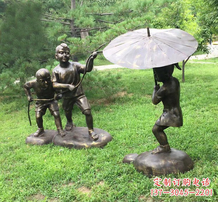 东营趣味活动儿童铜雕