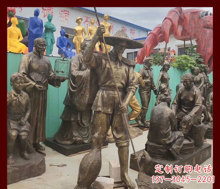东营新中式鸬鹚铜雕塑