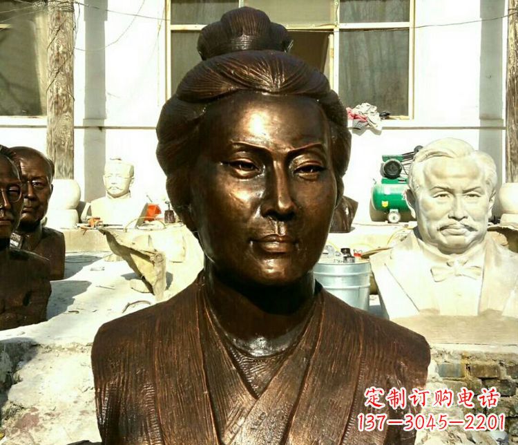 东营传承经典,精美雕塑李清照胸像铜雕