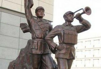 东营革命精神熠熠冲锋号铜雕