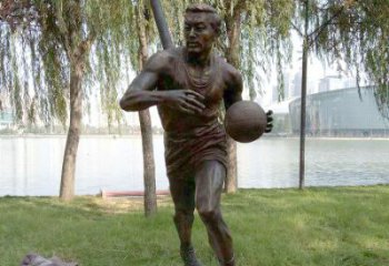 东营公园打篮球人物铜雕塑
