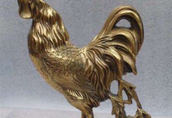 东营经典公鸡铜雕