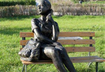 东营人物座椅雕塑——少女望远