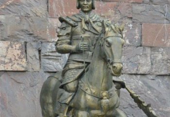东营公园纪念将军骑马铜雕