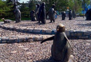 东营企鹅动物铜雕
