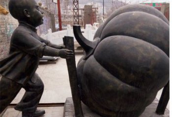 东营精致男孩铜雕