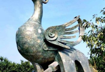 东营公园园林朱雀铜雕景观雕塑