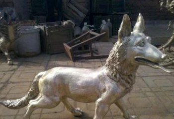 东营铸铜小狗动物雕塑