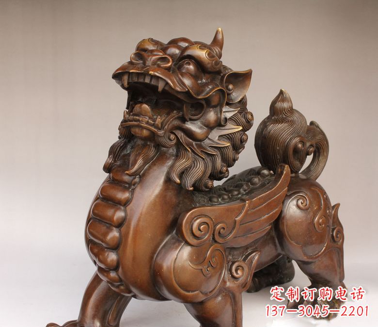 东营古代神兽貔貅铜雕 