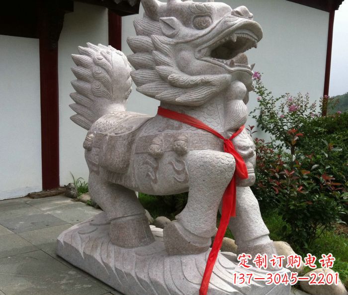 东营古典神麒麟石雕,令人叹为观止的精美艺术