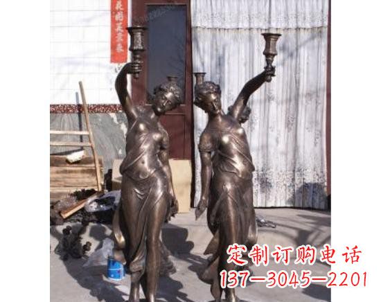 东营古罗马王宫使女西方人物铜雕