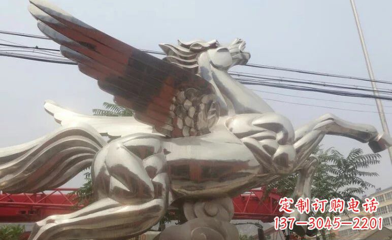东营流畅优美的不锈钢飞马雕塑