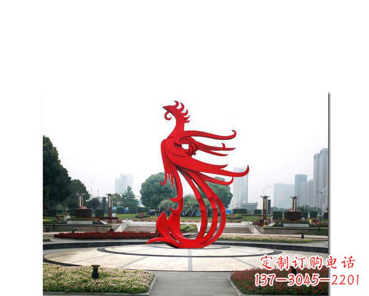 东营古韵雕塑:不锈钢飞翔凤凰雕塑