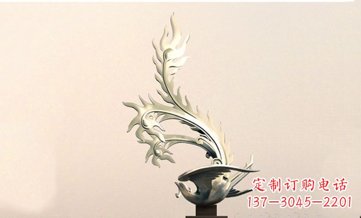东营广场不锈钢凤凰雕塑 (5)