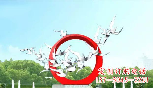 东营华丽优雅的不锈钢鸽子雕塑