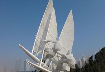 东营不锈钢帆船比赛运动雕塑