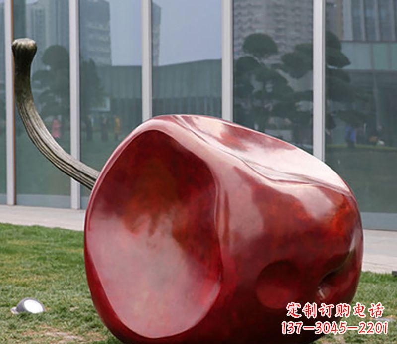 东营广场不锈钢苹果雕塑