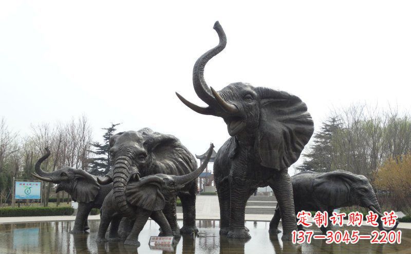 东营大象玻璃钢雕塑,艺术定制精品