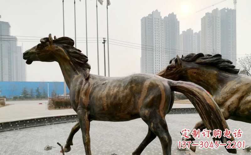 东营广场马动物铜雕