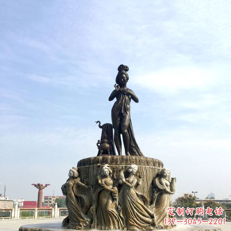 东营贵妃出浴景观雕塑-城市园林历史人物中国古代四大美女大象