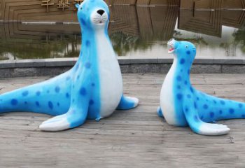 东营海豹玻璃钢卡通雕塑——展现优雅的豹纹完美艺术