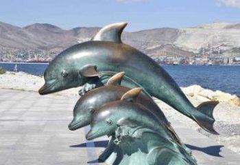 东营铜雕海豚母子，精美细腻，打造浪漫海洋