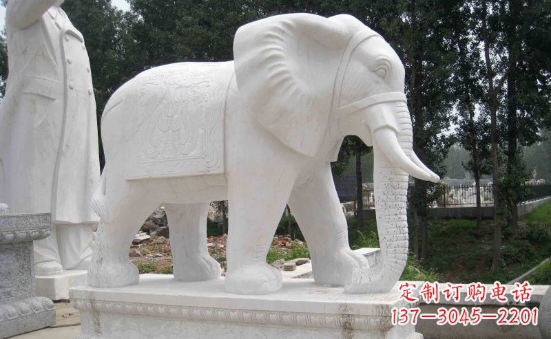 东营汉白玉大象雕塑