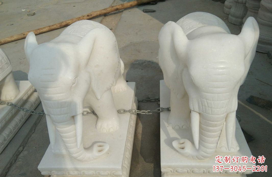 东营汉白玉大象雕塑是中领雕塑定制厂家的精品作…