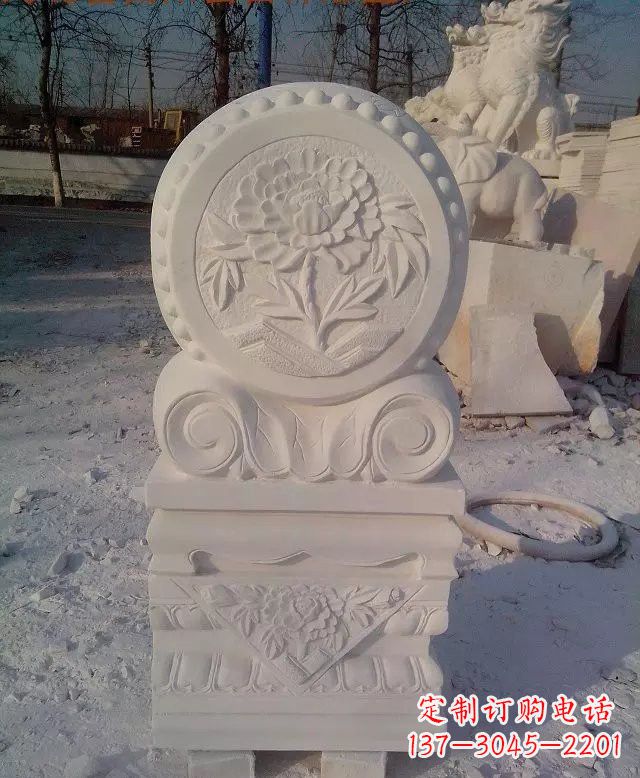 东营汉白玉门墩