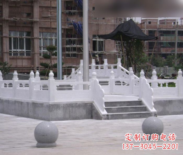 东营汉白玉校园升旗台石雕