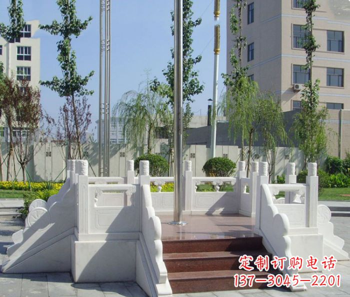 东营汉白玉升旗台校园石雕
