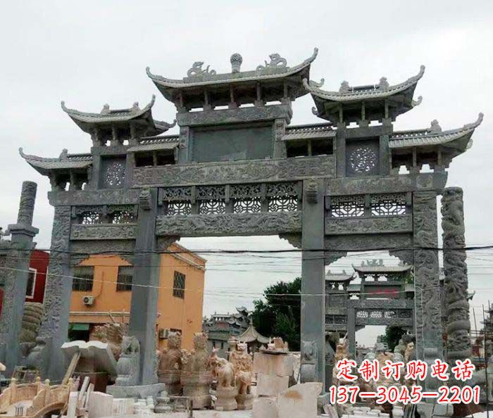 东营石雕牌坊,精致雕塑让你完美点缀