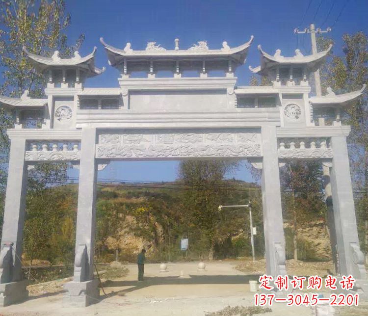 东营中领雕塑:精雕制作仿古石牌坊石雕