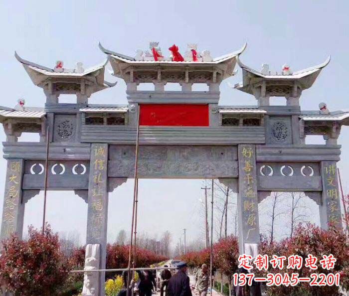 东营传承经典,尊崇古风:牌坊石雕
