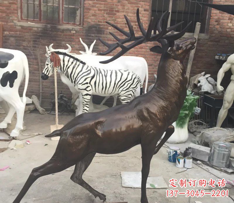 东营羚羊公园动物铜雕,欣赏自然之美
