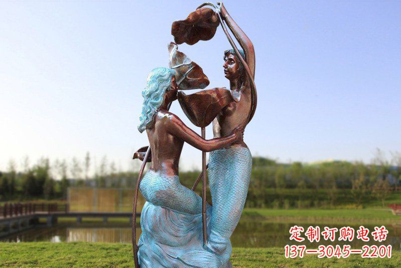 东营流水摆件美人鱼铜雕