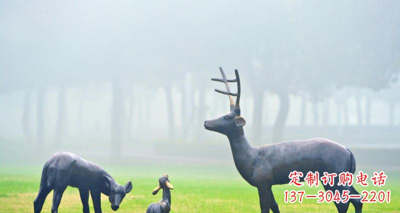 东营鹿一家:精美绝伦的动物铜雕