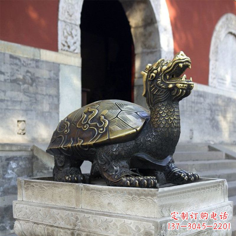 东营弥勒佛坐赑屃雕塑-寺庙大门神兽动物雕塑