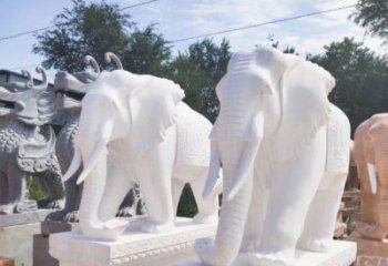 东营汉白玉雕刻大象，缔造独特企业装饰